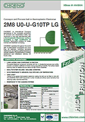 Каталог Упаковка - Термопластичная конвейерная лента с высоким коэффициентом трения 2M8 U0-U-G10TP LG chiorino