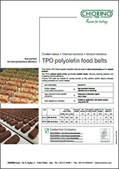 Каталог Пищевые ленты из полиолефина TPO CHIORINO