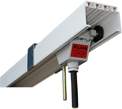 Открытый короб с жилами в горизонтальном ленточном кабеле Vilma Multi-conductor bar system type CP