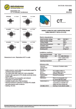 Техническая спецификация кабель круглый серии CT