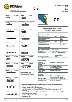 Техническая спецификация кабель плоский серии CP